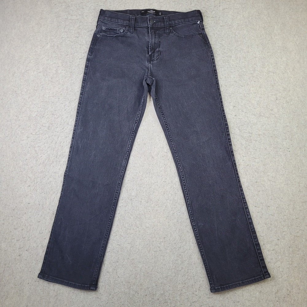 Hollister Straight Leg‎ Jeans Mens 29x30 Black Advanced Stretch Denim Fade Skate